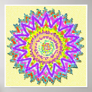 PURPLE Star Sparkling Chakra Poster