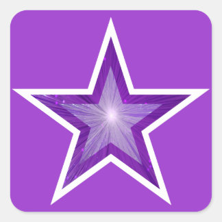 Purple Star square sticker purple