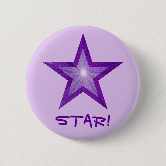 Purple Star 'STAR!' button pale purple (Front)