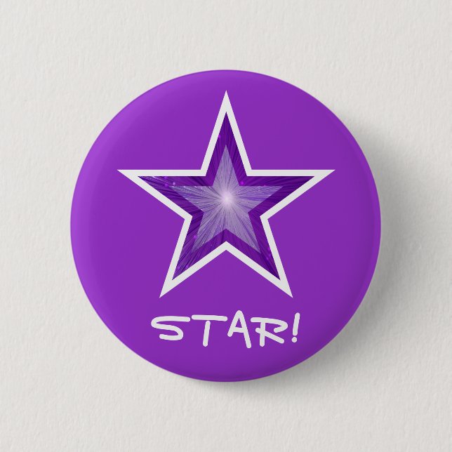 Purple Star 'STAR!' button purple (Front)