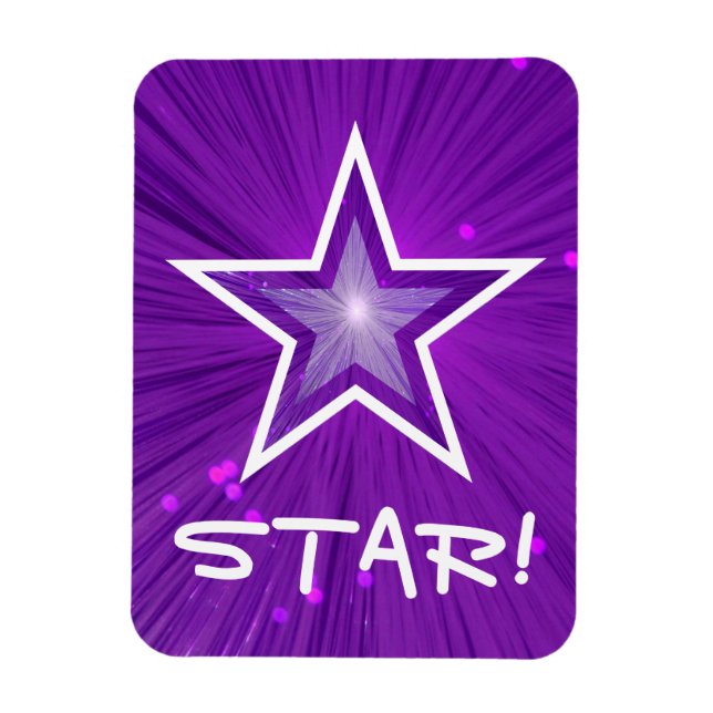 Purple Star 'STAR!' flexible magnet (Vertical)
