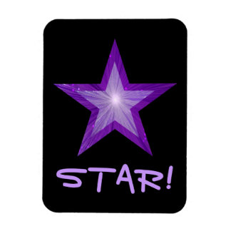 Purple Star 'STAR!' flexible magnet black