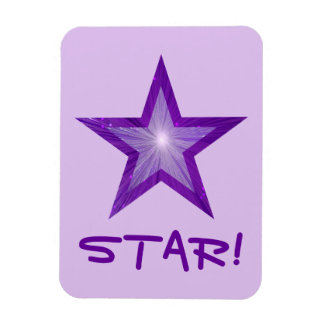 Purple Star 'STAR!' flexible magnet purple