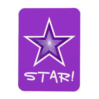 Purple Star 'STAR!' flexible magnet purple