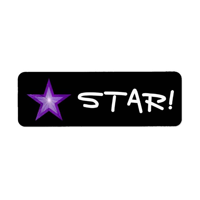 Purple Star "STAR!" label small black (Front)