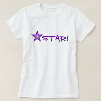 Purple Star 'STAR!' small star t -shirt white T-Shirt