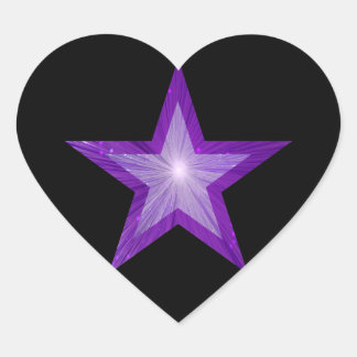 Purple Star sticker heart black