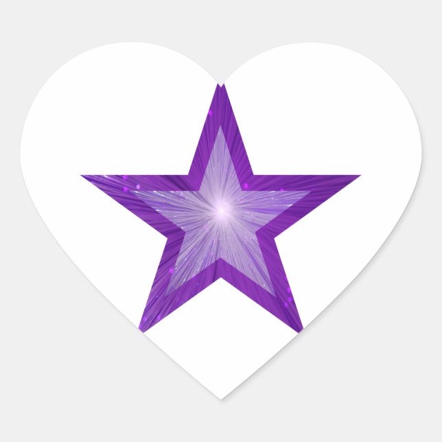 Purple Star sticker heart white (Front)
