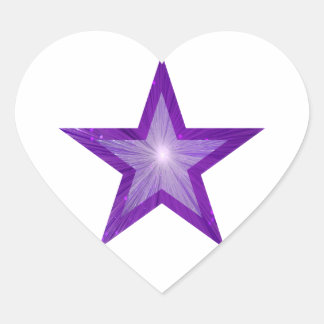 Purple Star sticker heart white