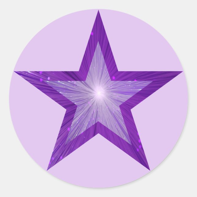 Purple Star sticker round pale purple (Front)