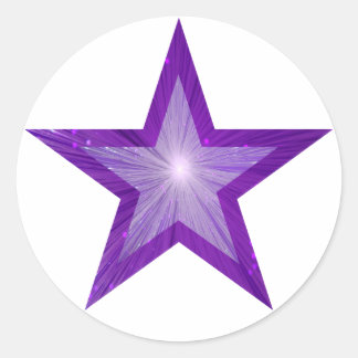 Purple Star sticker round white