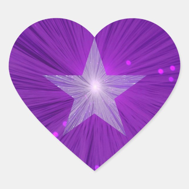 Purple Star sticker star heart (Front)