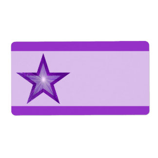 Purple Star stripe label large pale purple plain