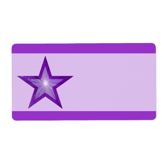 Purple  Star stripe label large pale purple plain (Front)