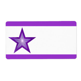 Purple Star stripe label large white plain