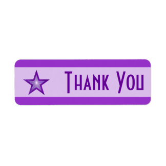 Purple Star stripe 'Thank you' small pale purple