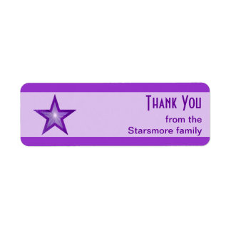 Purple Star stripe Thank You text small pale