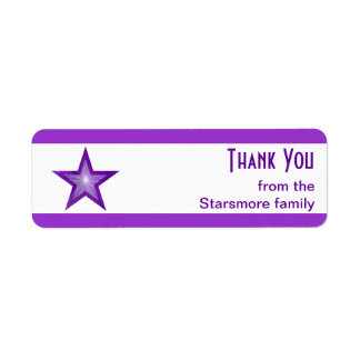 Purple Star stripe 'Thank You' text small white