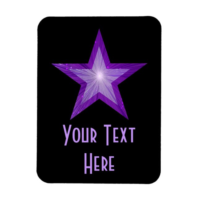 Purple Star 'Text' flexible magnet vertical black (Vertical)