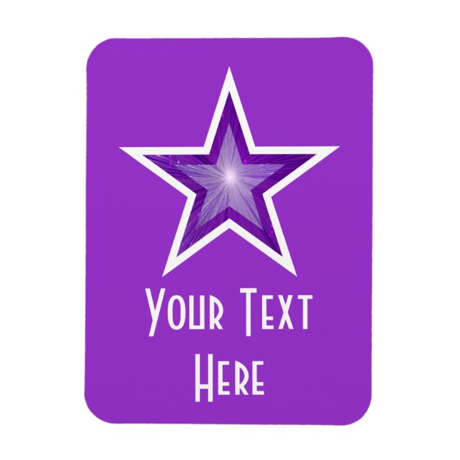 Purple Star 'Text' flexible magnet vertical purple (Vertical)