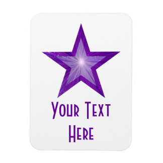 Purple Star 'Text' flexible magnet vertical white