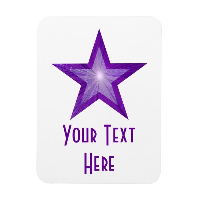 Purple Star 'Text' flexible magnet vertical white (Vertical)