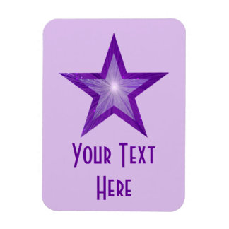 Purple Star 'Text' vertical pale purple flexible Magnet