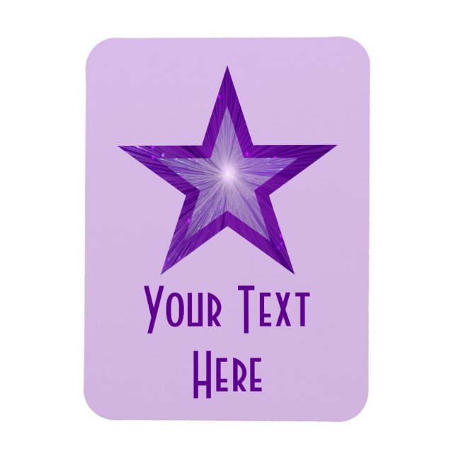 Purple Star 'Text' vertical pale purple flexible Magnet (Vertical)