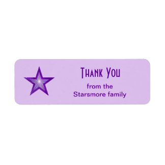 Purple Star 'Thank You' text small pale purple