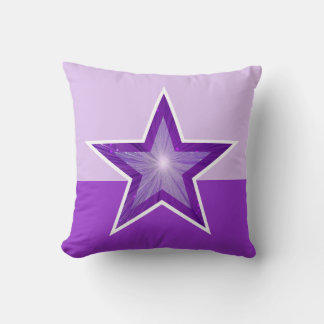 Purple Star throw pillow square two colour purple