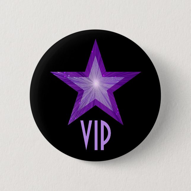 Purple Star 'VIP' button black (Front)