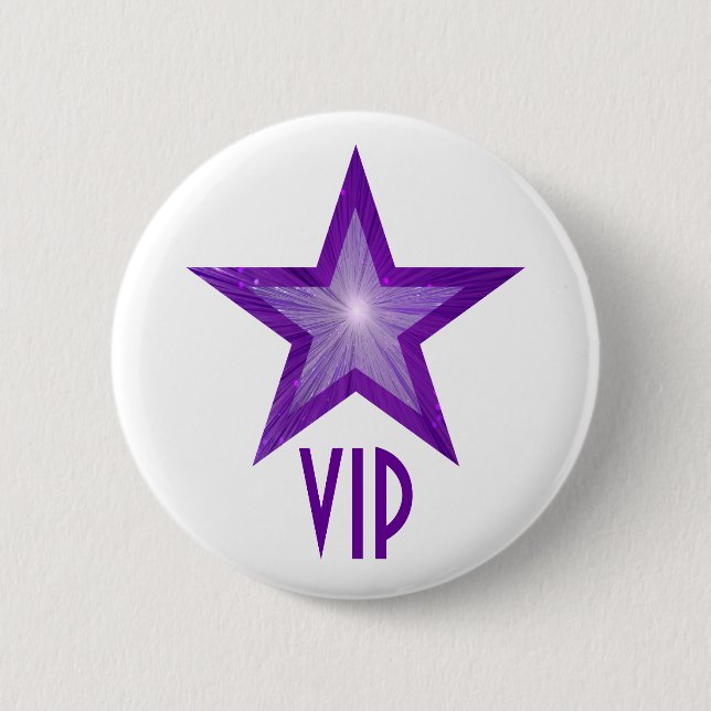 Purple Star 'VIP' button white (Front)