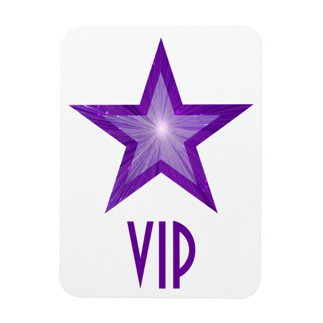 Purple Star 'VIP' flexible magnet white (Vertical)