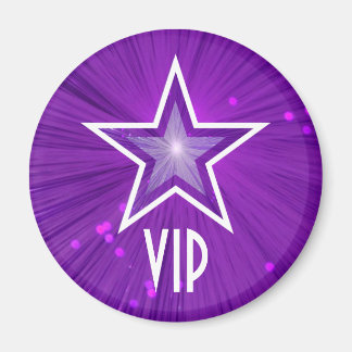 Purple Star 'VIP' fridge magnet round