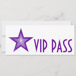Purple Star 'VIP PASS' invitation white long