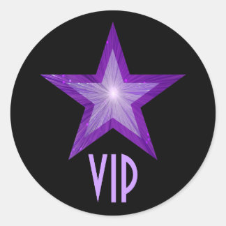 Purple Star VIP round sticker black