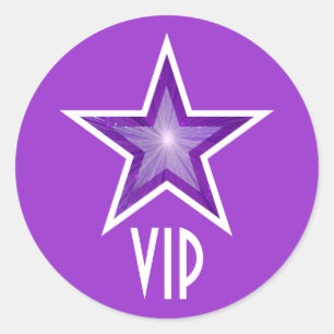 Purple Star VIP round sticker purple