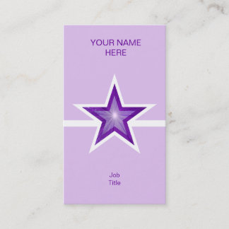 Purple Star white line pale purple vertical Business Card