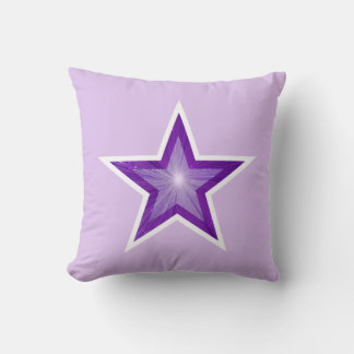 Purple Star White square pale purple white back Cushion