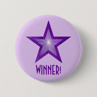 Purple Star 'WINNER!' button pale purple