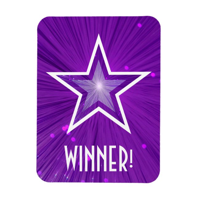 Purple Star 'Winner!' flexible magnet (Vertical)