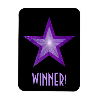 Purple Star 'Winner!' flexible magnet black