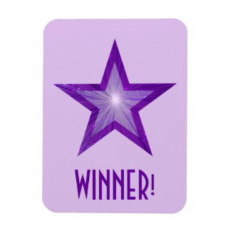Purple Star 'Winner!' flexible magnet pale purple