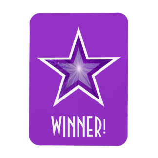 Purple Star 'Winner!' flexible magnet purple