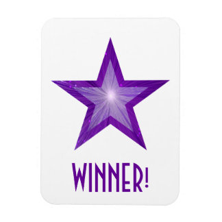 Purple Star 'Winner!' flexible magnet white
