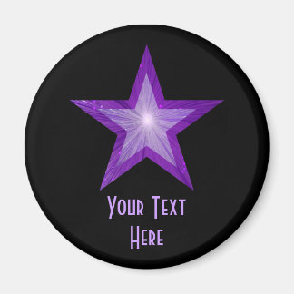 Purple Star 'Your Text' fridge magnet black