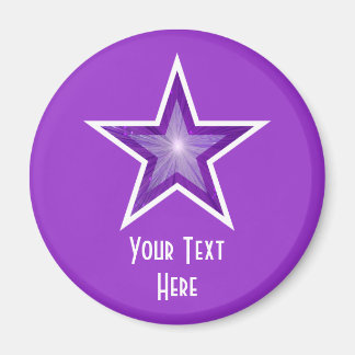 Purple Star 'Your Text' fridge magnet purple