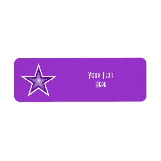 Purple Star 'Your Text' label small purple