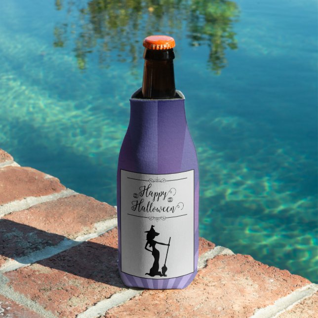 Purple Starburst Witch Halloween Bottle Cooler (In Situ Pool)