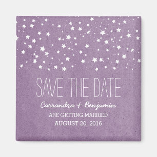 Purple Starry Night Save the Date Magnet